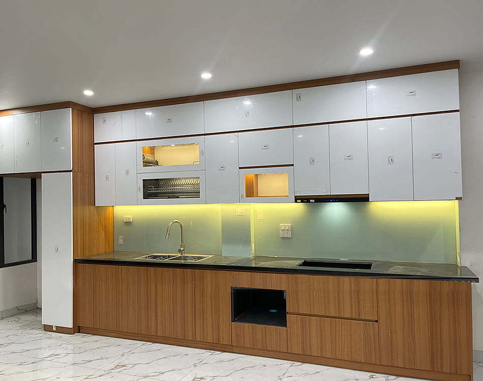 khung thùng inox cánh melamine