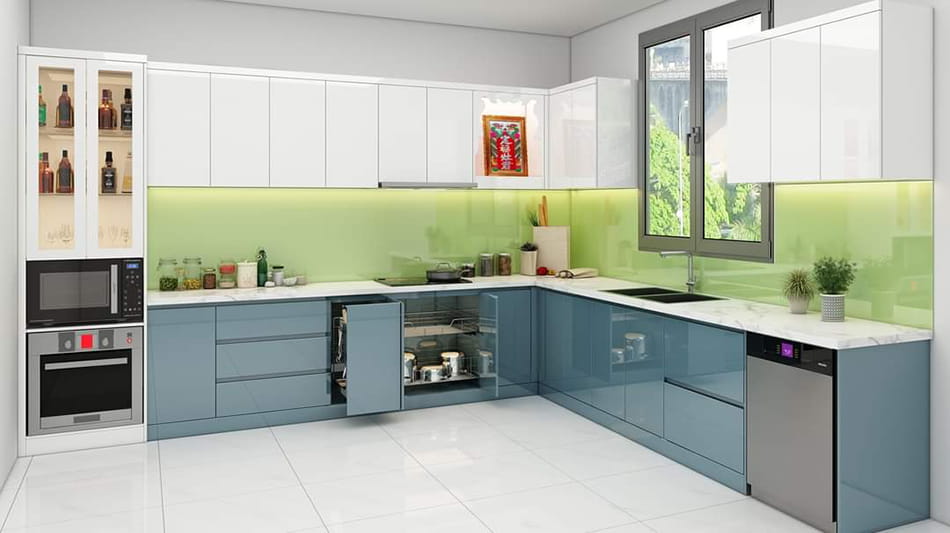 Tủ bếp nhựa cánh MDF phủ Acrylic