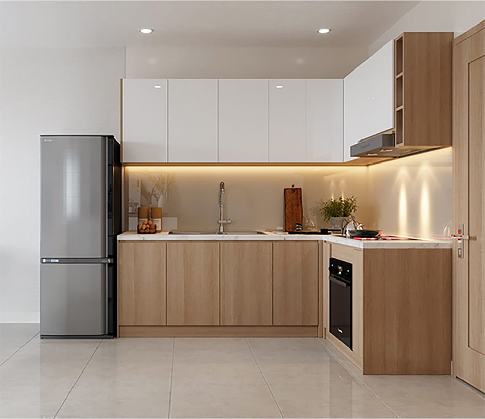 Tủ bếp nhựa cánh MDF phủ Melamine
