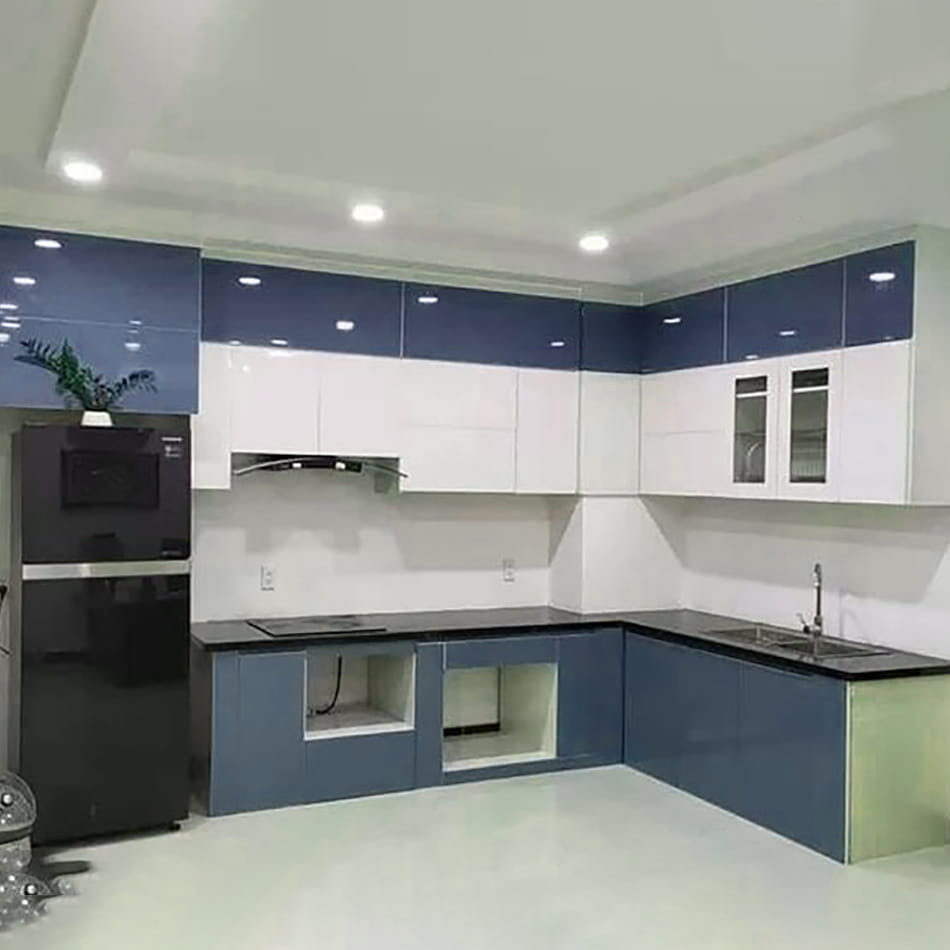 Tủ bếp thù nhựa cánh MDF phủ Melamine