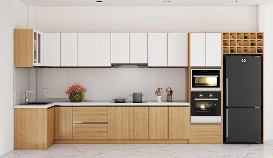 Tủ bếp nhựa cánh MDF phủ Melamine