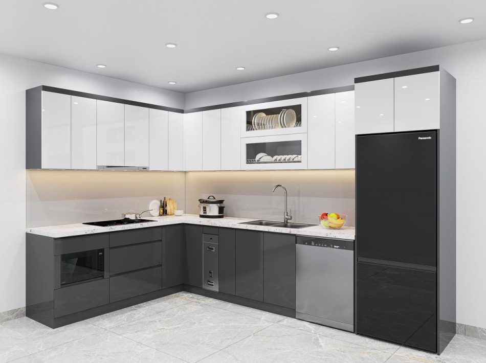 Mẫu tủ bếp inox cánh Acrylic đẹp nhất