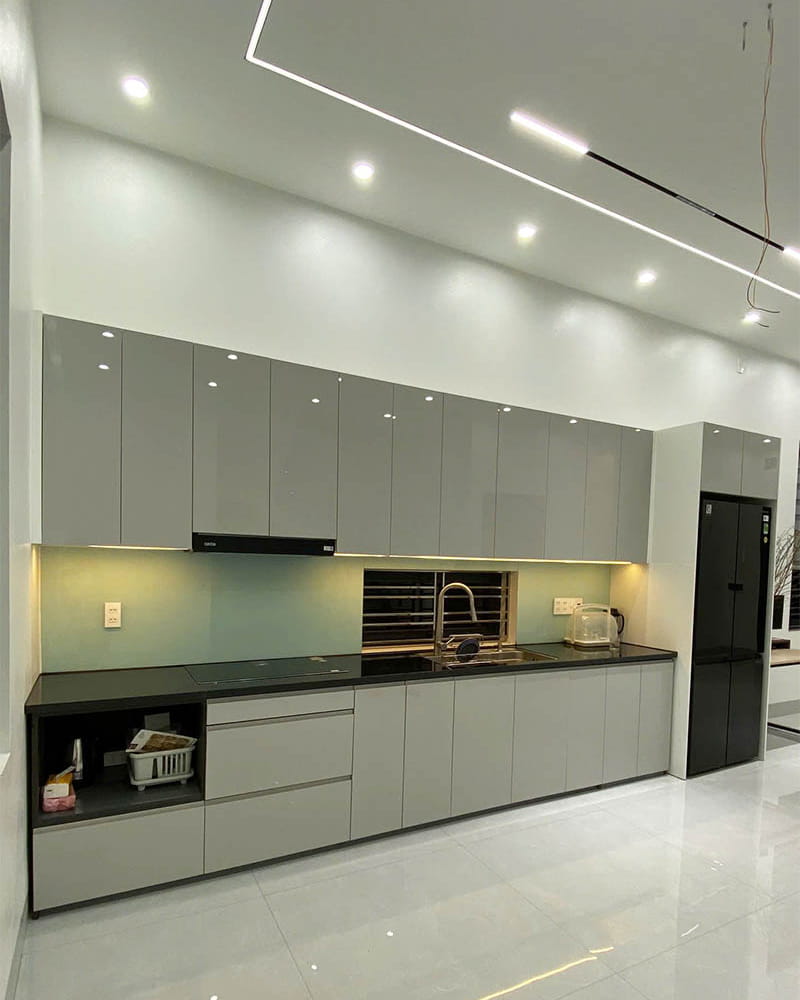 Mẫu tủ bếp inox cánh Acrylic đẹp nhất