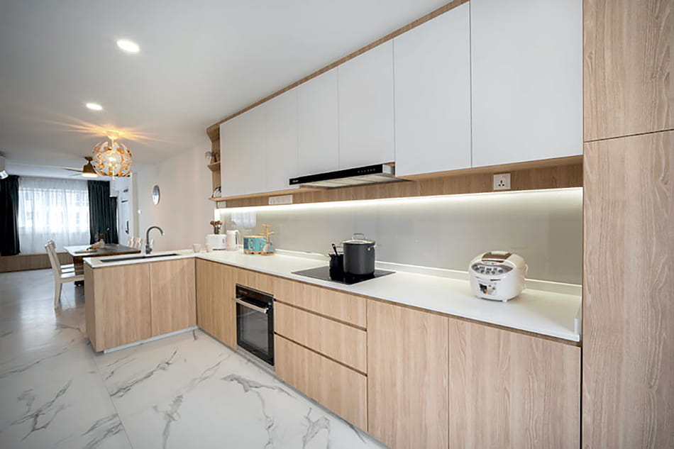 Tủ bếp nhựa cánh MDF phủ Melamine