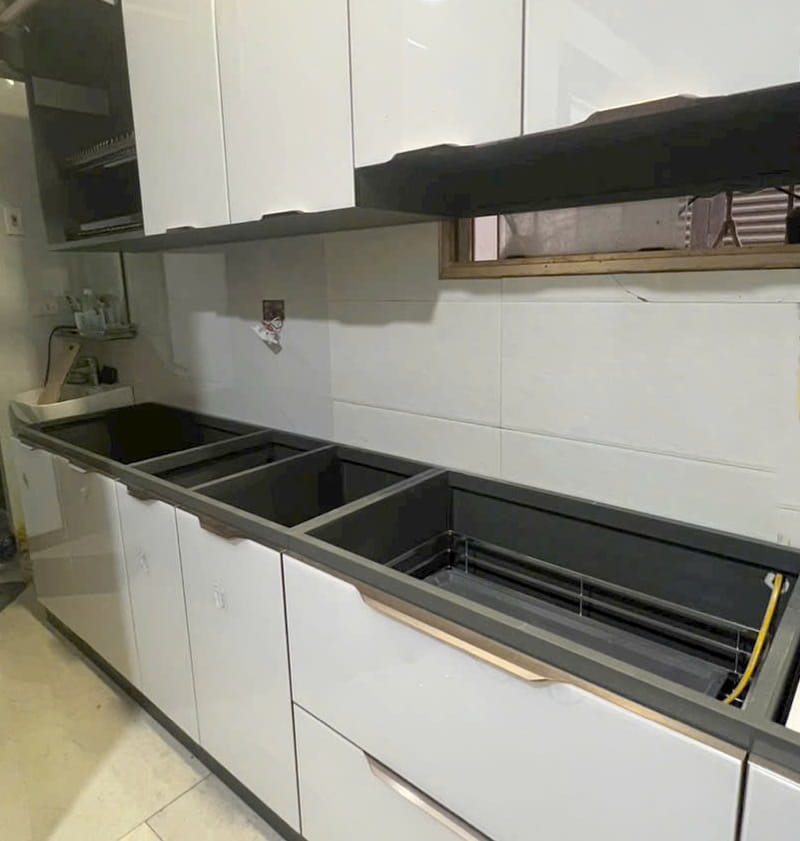 Khung tủ bếp inox sơn tĩnh điện