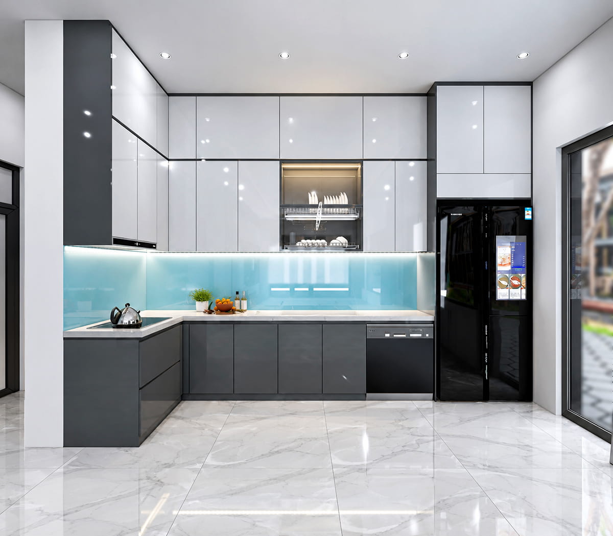 Tủ bếp nhựa cánh MDF phủ Acrylic