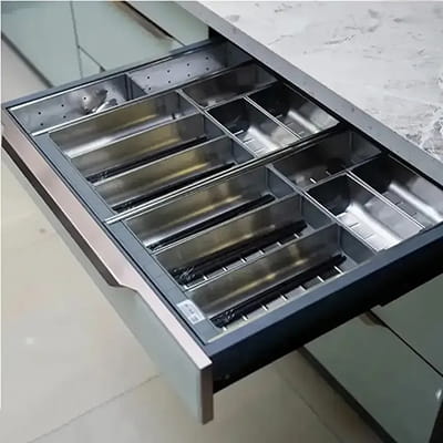 Khay chia thìa dĩa đũa inox