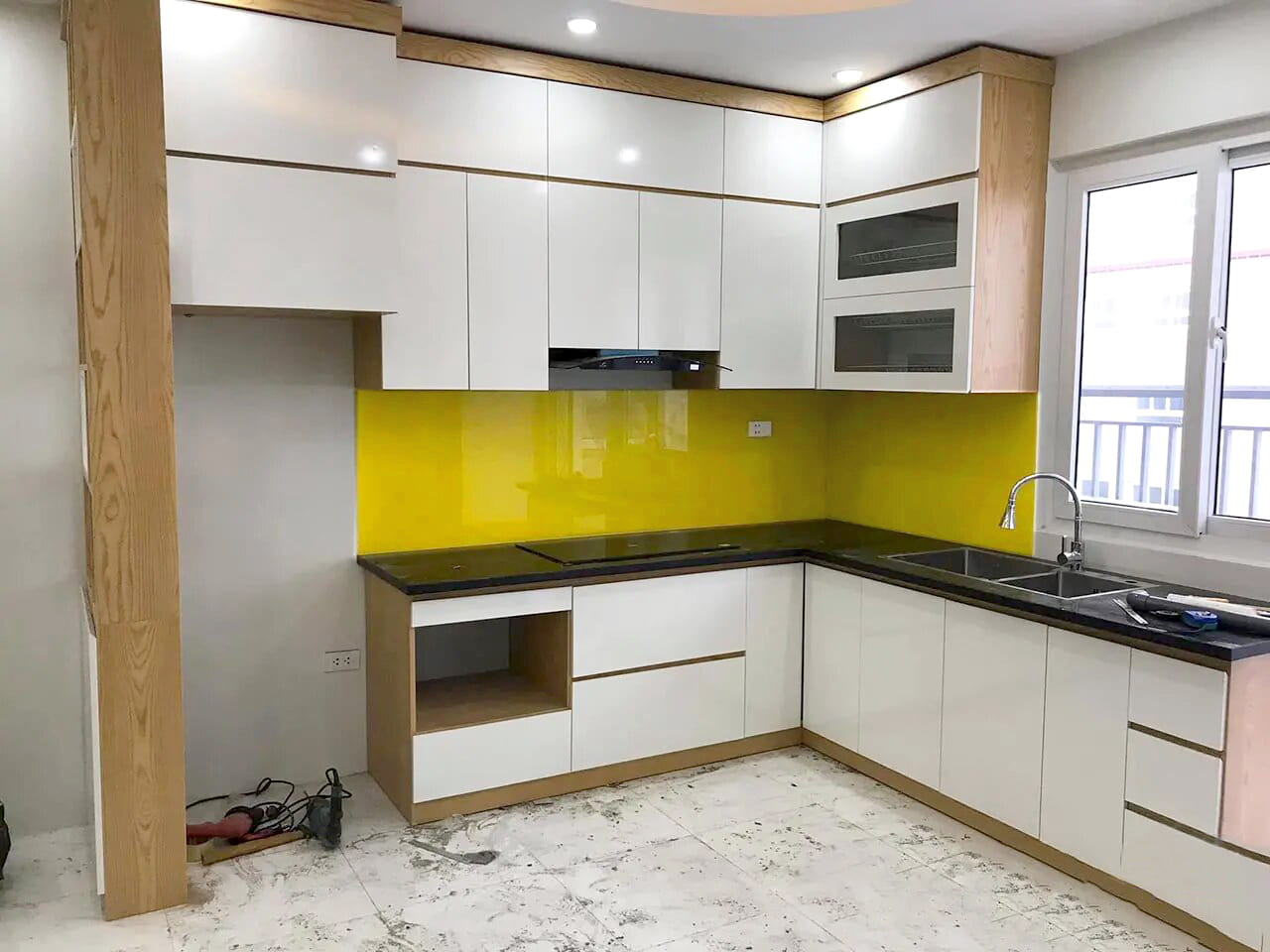 Tủ bếp gỗ MDF phủ melamine chống ẩm