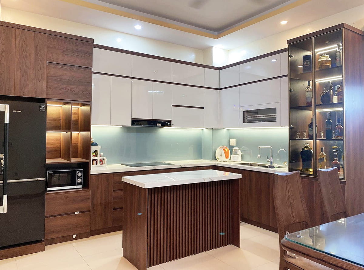 Tủ bếp MDF chống ẩm Melamine